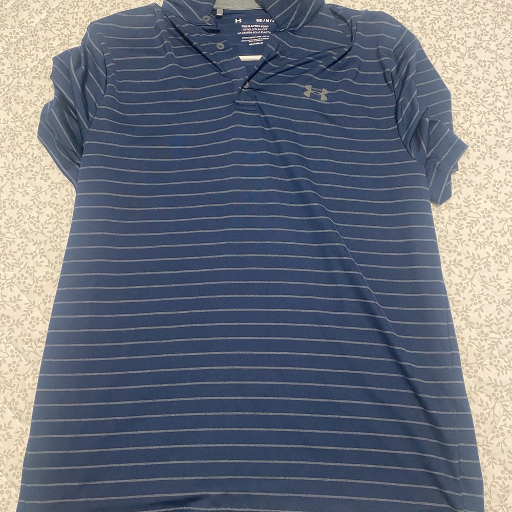 Under Armour Navy Striped Polo